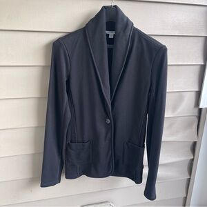 James Perse Womens Lightweight One Button Blazer Size 3 L Black Business Career‎